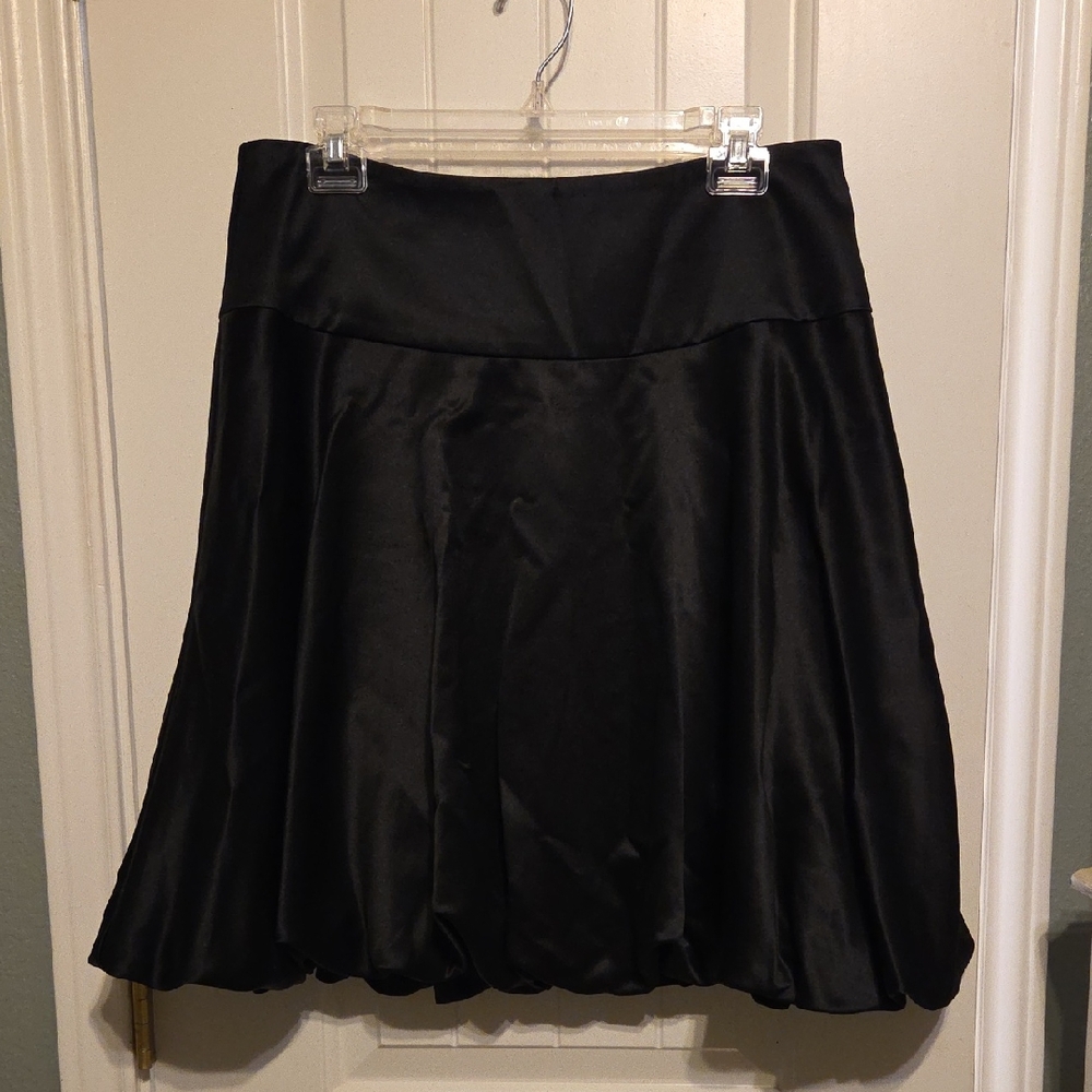 White House Black Market Satin Black Skirt NWT